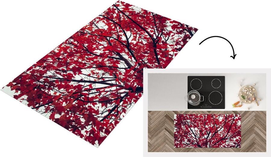 KitchenYeah Keukenloper Loper keuken Esdoorn Bladeren Herfst Natuur 120x60 cm Keukenloper vinyl