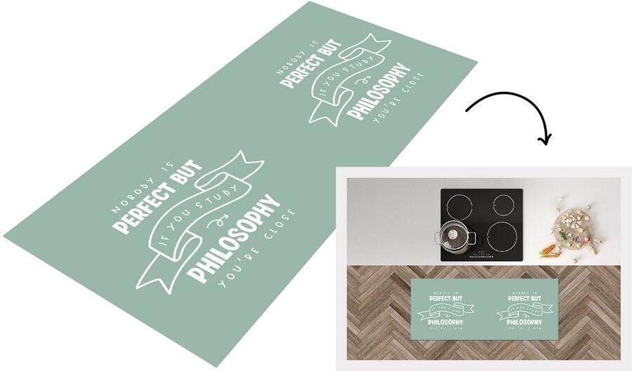 KitchenYeah Keukenloper Loper keuken Filosofie Quotes Onderwijs Studie 120x50 cm Keukenloper vinyl