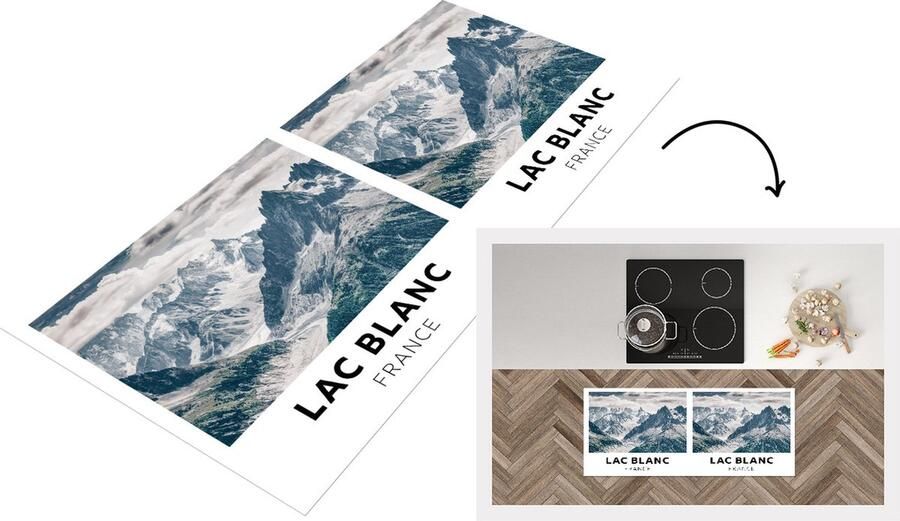 KitchenYeah Keukenloper Loper keuken Frankrijk Natuur Bergen 120x50 cm Keukenloper vinyl