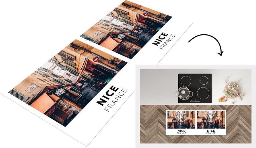 KitchenYeah Keukenloper Loper keuken Frankrijk Nice Winkel Weg 120x50 cm Keukenloper vinyl