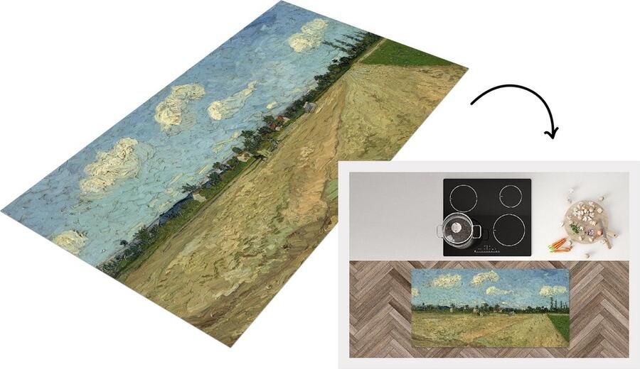 KitchenYeah Keukenloper Loper keuken Geploegde akkers Vincent van Gogh 120x60 cm Keukenloper vinyl