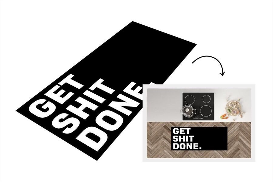 KitchenYeah Keukenloper Loper keuken Get shit done Spreuken Quotes 120x50 cm Keukenloper vinyl