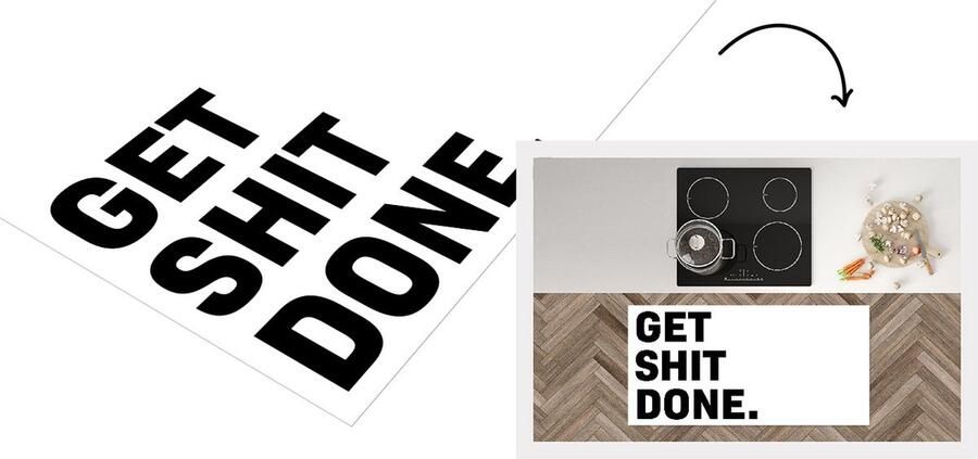 KitchenYeah Keukenloper Loper keuken Get shit done Spreuken Quotes 120x60 cm Keukenloper vinyl - Foto 2