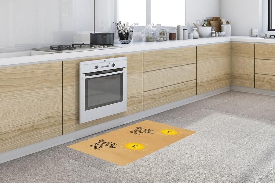 KitchenYeah Keukenloper Loper keuken Get well soon Quotes Bruin Zon 120x50 cm Keukenloper vinyl