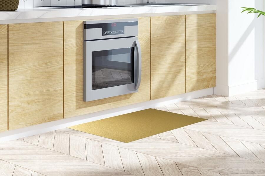 KitchenYeah Keukenloper Loper keuken Goud print Metaal 120x60 cm Keukenloper vinyl