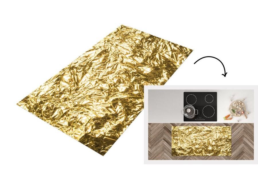 KitchenYeah Keukenloper Loper keuken Gouden folie met een gerimpelde textuur 120x60 cm Keukenloper vinyl
