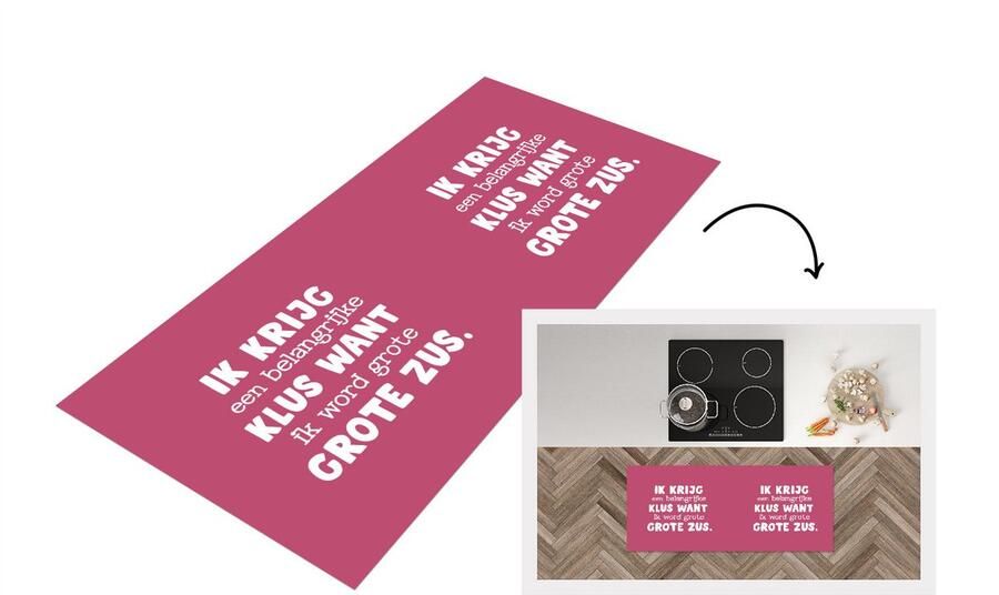 KitchenYeah Keukenloper Loper keuken Grote zus Ik word grote zus Spreuken Quotes Zus 120x50 cm Keukenloper vinyl