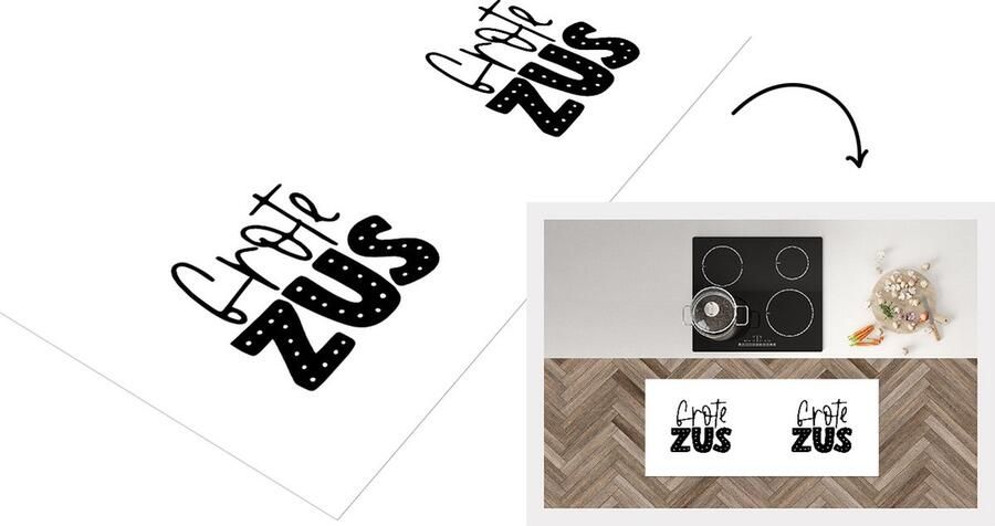 KitchenYeah Keukenloper Loper keuken Grote zus Spreuken Zus Quotes Zussen 120x50 cm Keukenloper vinyl