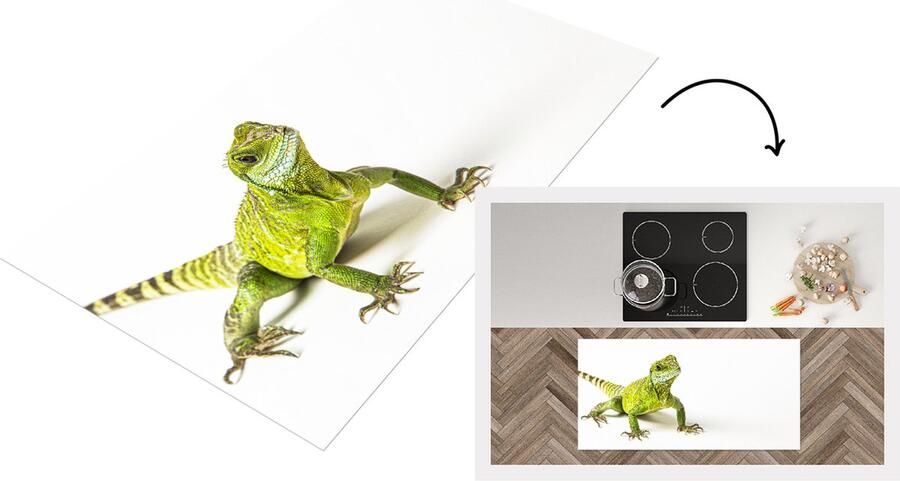 KitchenYeah Keukenloper Loper keuken Hagedis Reptiel Groen 120x60 cm Keukenloper vinyl