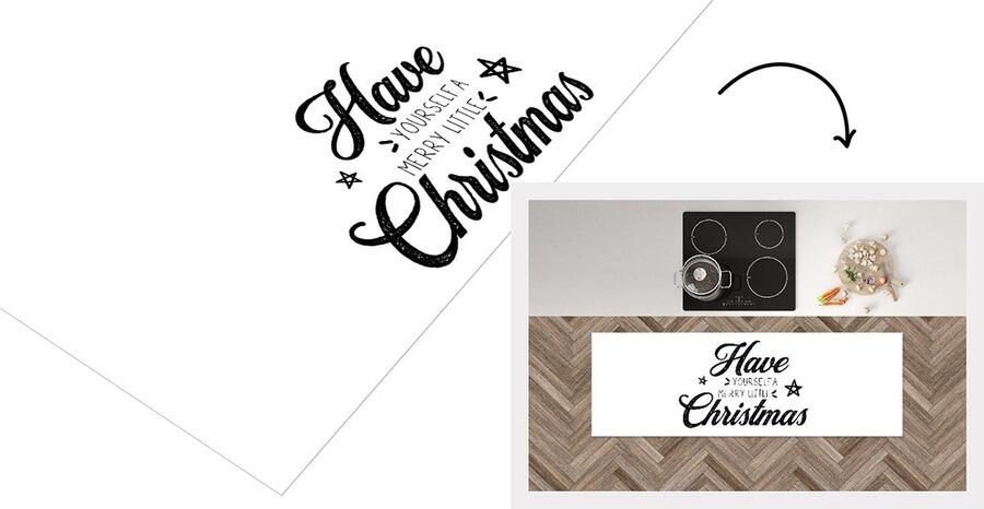 KitchenYeah Keukenloper Loper keuken Have yourself a merry little Christmas Quotes Spreuken Kerst 180x60 cm Keukenloper vinyl