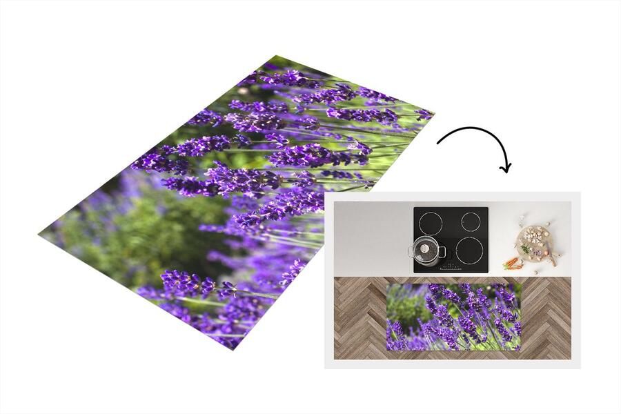KitchenYeah Keukenloper Loper keuken Heldere paarse lavendel in de natuur 120x60 cm Keukenloper vinyl