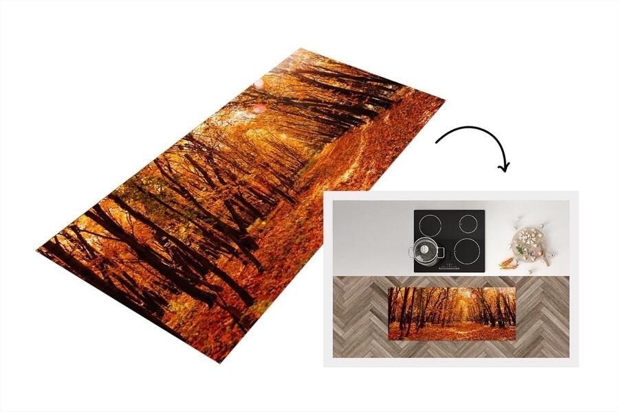 KitchenYeah Keukenloper Loper keuken Herfst Bos Bladeren Seizoenen 120x50 cm Keukenloper vinyl