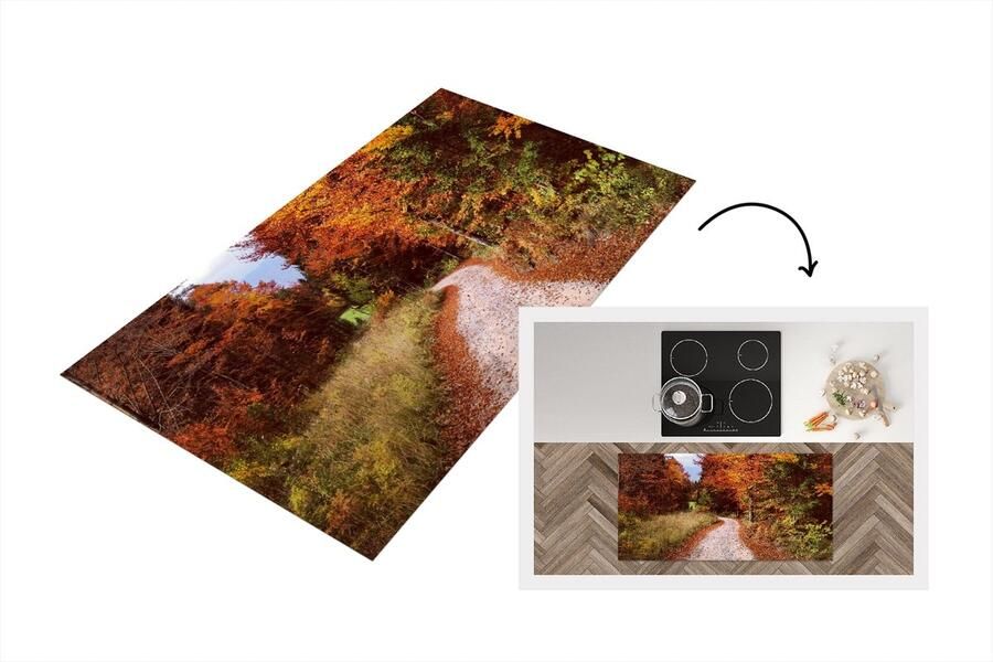 KitchenYeah Keukenloper Loper keuken Herfst Herfstbladeren Pad Bos 120x60 cm Keukenloper vinyl
