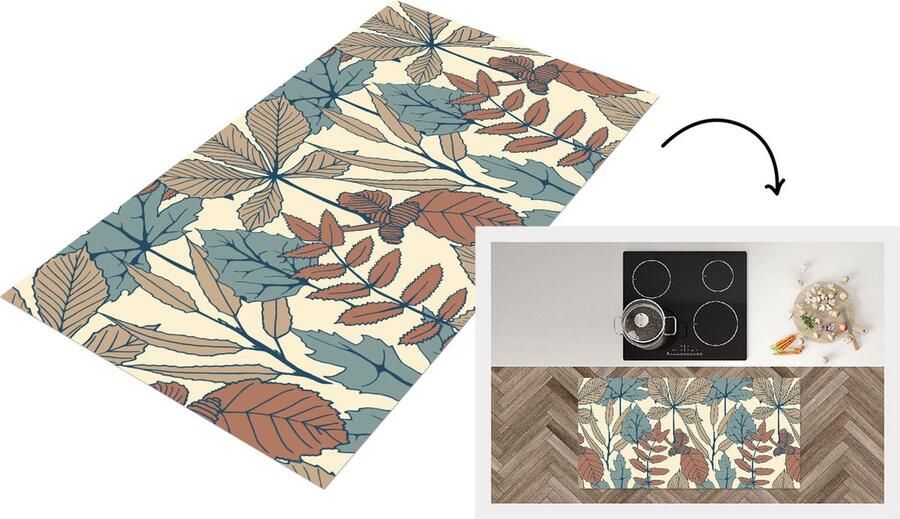 KitchenYeah Keukenloper Loper keuken Herfst Patronen Bladeren 120x60 cm Keukenloper vinyl