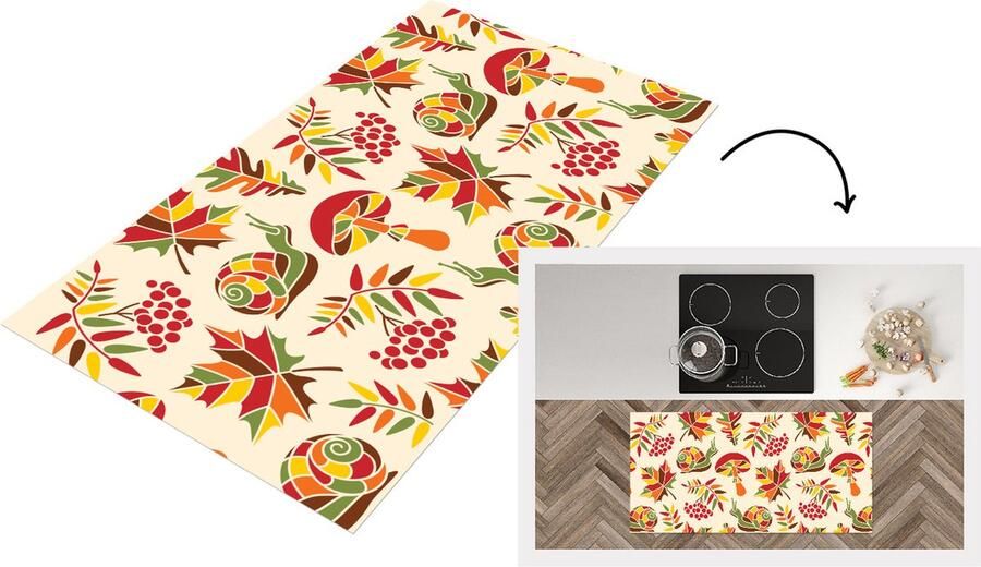 KitchenYeah Keukenloper Loper keuken Herfst Slakken Patroon 120x60 cm Keukenloper vinyl