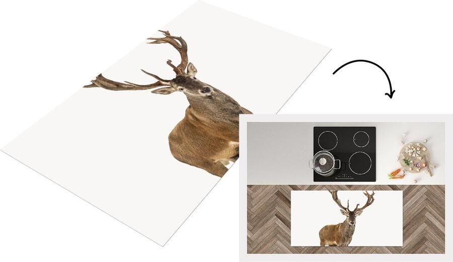 KitchenYeah Keukenloper Loper keuken Hert gewei Woonkamer Slaapkamer 120x60 cm Keukenloper vinyl