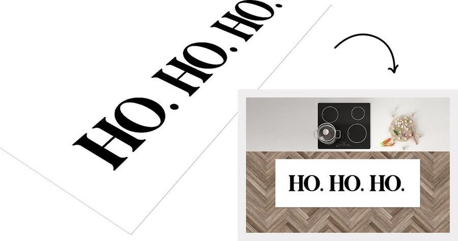 KitchenYeah Keukenloper Loper keuken Ho ho Kerst Kerstman Quotes Spreuken 180x60 cm Keukenloper vinyl