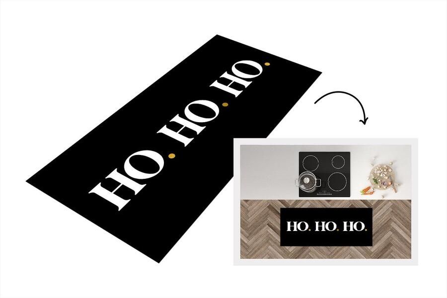 KitchenYeah Keukenloper Loper keuken Ho ho Kerstmis Kerstman Quotes Spreuken 120x50 cm Keukenloper vinyl