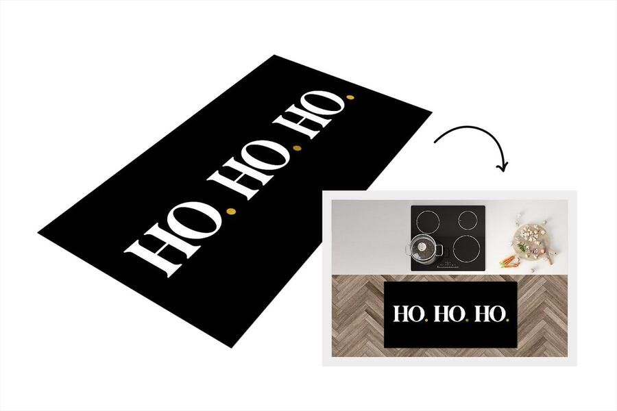 KitchenYeah Keukenloper Loper keuken Ho ho Kerstmis Kerstman Quotes Spreuken 120x60 cm Keukenloper vinyl