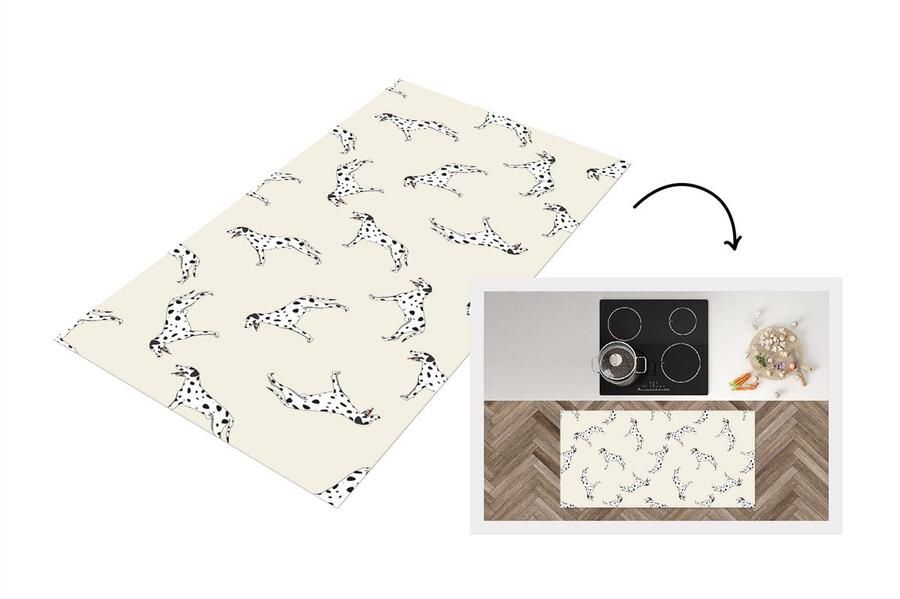 KitchenYeah Keukenloper Loper keuken Hond Dalmatiër Pastel Jongen Design 120x60 cm Keukenloper vinyl