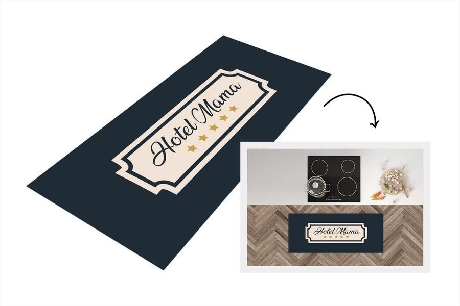 KitchenYeah Keukenloper Loper keuken Hotel mama cadeau Mama Moederdag cadeautje 120x50 cm Keukenloper vinyl