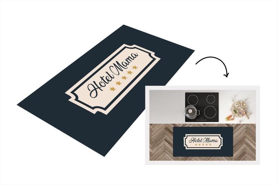 KitchenYeah Keukenloper Loper keuken Hotel mama cadeau Mama Moederdag cadeautje 120x60 cm Keukenloper vinyl