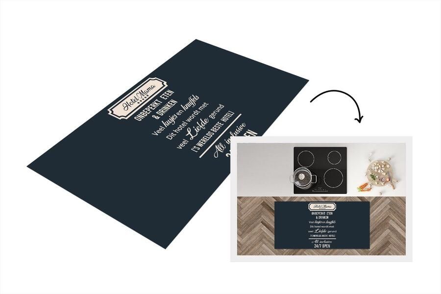 KitchenYeah Keukenloper Loper keuken Hotel mama Spreuken Quotes Moeder 120x60 cm Keukenloper vinyl
