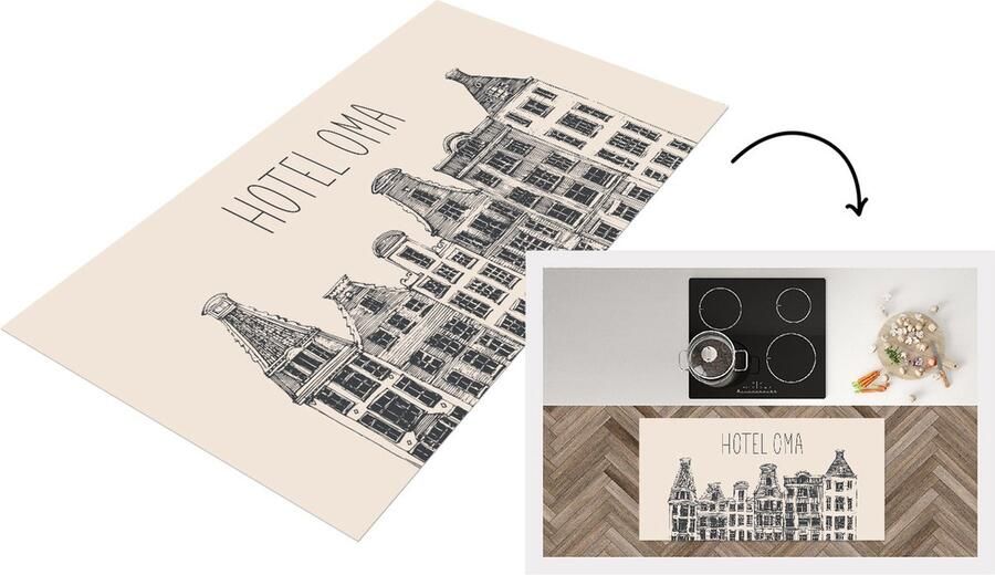 KitchenYeah Keukenloper Loper keuken Hotel oma Spreuken Quotes Oma 120x60 cm Keukenloper vinyl