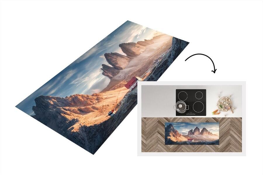 KitchenYeah Keukenloper Loper keuken Huis Bergen Landschap 120x50 cm Keukenloper vinyl