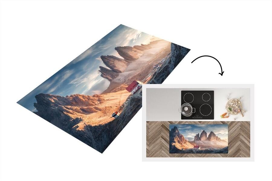 KitchenYeah Keukenloper Loper keuken Huis Bergen Landschap 120x60 cm Keukenloper vinyl