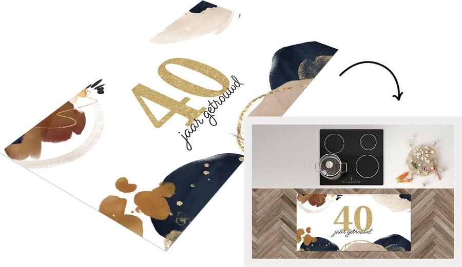 KitchenYeah Keukenloper Loper keuken Huwelijk 40 jaar getrouwd Spreuken Quotes 120x60 cm Keukenloper vinyl