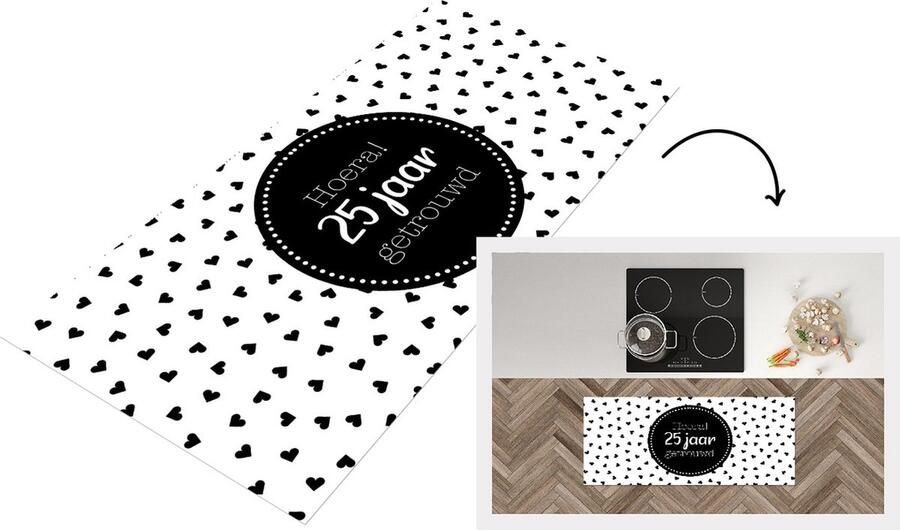 KitchenYeah Keukenloper Loper keuken Huwelijk Hoera! 25 jaar getrouwd Spreuken Quotes 120x50 cm Keukenloper vinyl