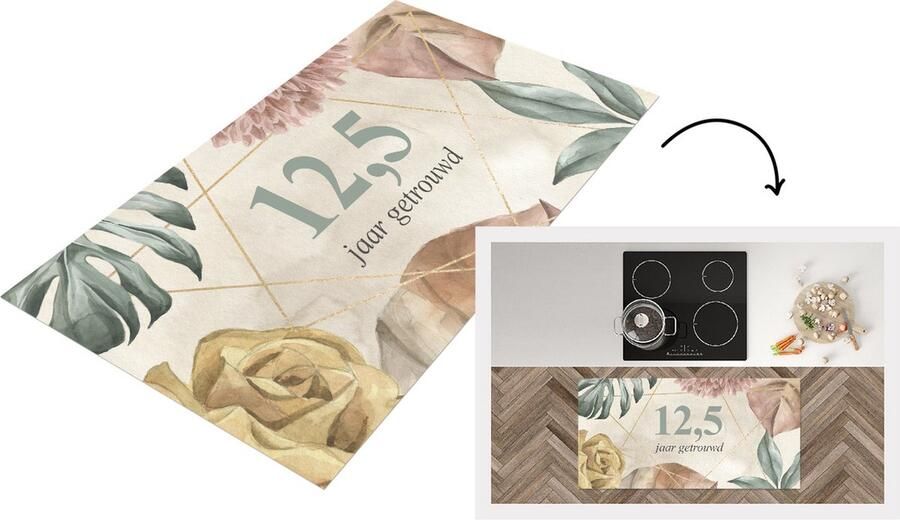 KitchenYeah Keukenloper Loper keuken Huwelijk Quotes 12 5 jaar getrouwd Spreuken Jubileum 120x60 cm Keukenloper vinyl