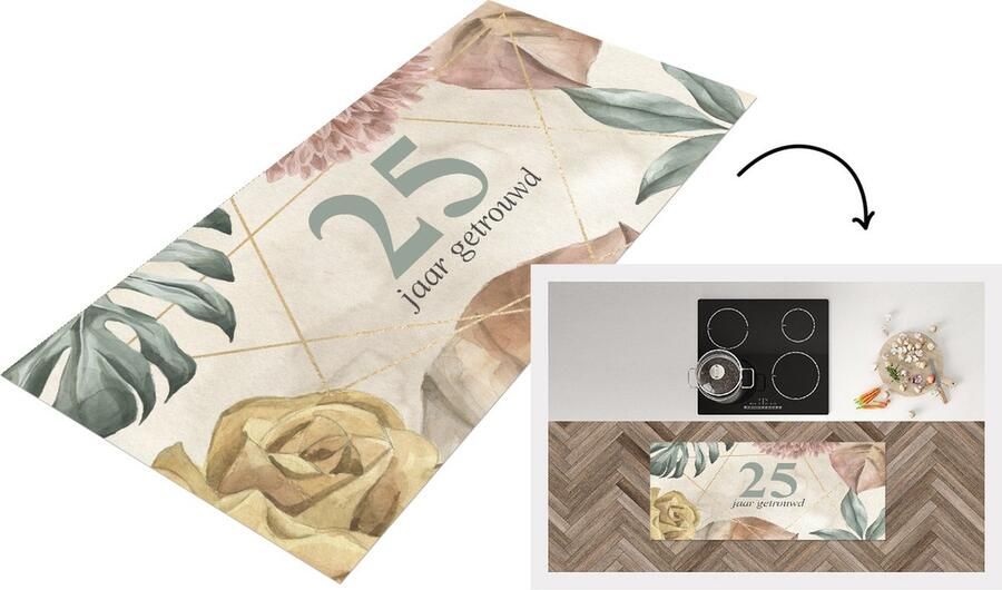 KitchenYeah Keukenloper Loper keuken Huwelijk Spreuken 25 jaar getrouwd Quotes 120x50 cm Keukenloper vinyl