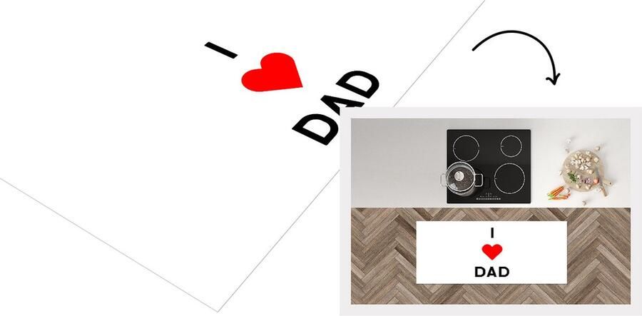 KitchenYeah Keukenloper Loper keuken I love dad Spreuken Vaderdag Quotes 120x50 cm Keukenloper vinyl