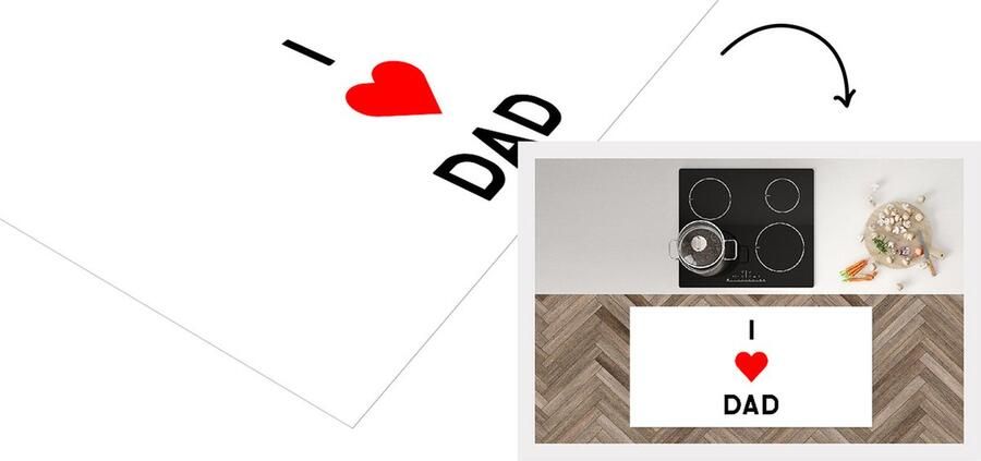 KitchenYeah Keukenloper Loper keuken I love dad Spreuken Vaderdag Quotes 120x60 cm Keukenloper vinyl