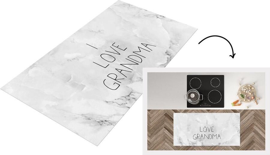 KitchenYeah Keukenloper Loper keuken I love grandma Quotes Spreuken Oma 120x60 cm Keukenloper vinyl