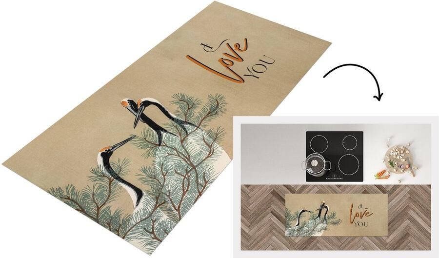 KitchenYeah Keukenloper Loper keuken I love you Quotes Spreuken Partner Love 120x50 cm Keukenloper vinyl