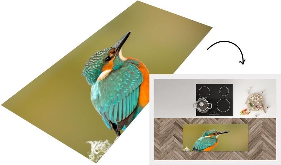 KitchenYeah Keukenloper Loper keuken IJsvogel Dieren Vogel 120x50 cm Keukenloper vinyl