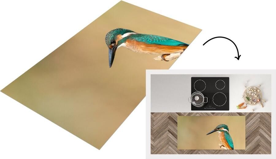 KitchenYeah Keukenloper Loper keuken IJsvogel Dieren Vogel 120x60 cm Keukenloper vinyl