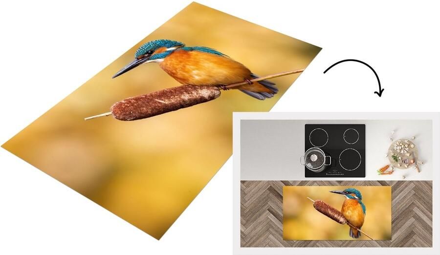 KitchenYeah Keukenloper Loper keuken IJsvogel Natuur Vogel 120x60 cm Keukenloper vinyl