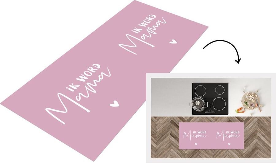 KitchenYeah Keukenloper Loper keuken Ik word mama Spreuken Mama Quotes 120x50 cm Keukenloper vinyl