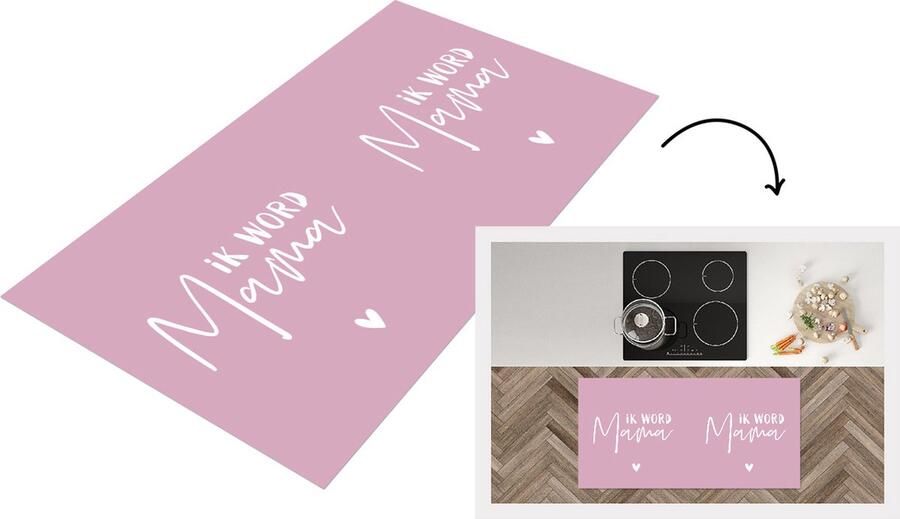 KitchenYeah Keukenloper Loper keuken Ik word mama Spreuken Mama Quotes 120x60 cm Keukenloper vinyl