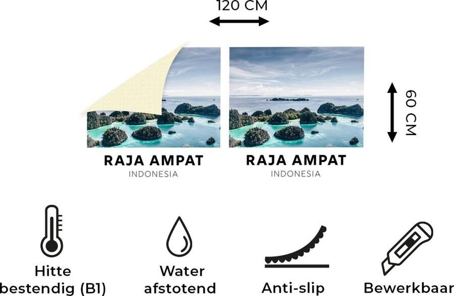 KitchenYeah Keukenloper Loper keuken Indonesië Water Eiland 120x60 cm Keukenloper vinyl