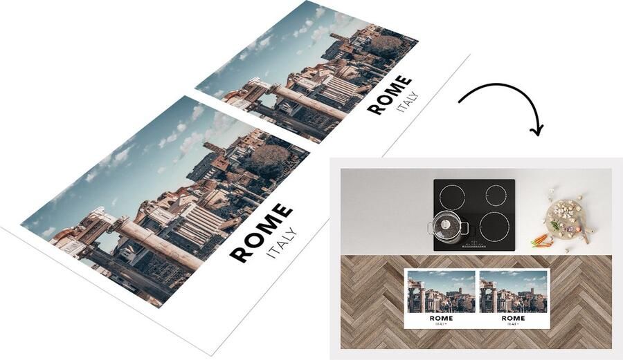 KitchenYeah Keukenloper Loper keuken Italië Rome Museum 120x50 cm Keukenloper vinyl