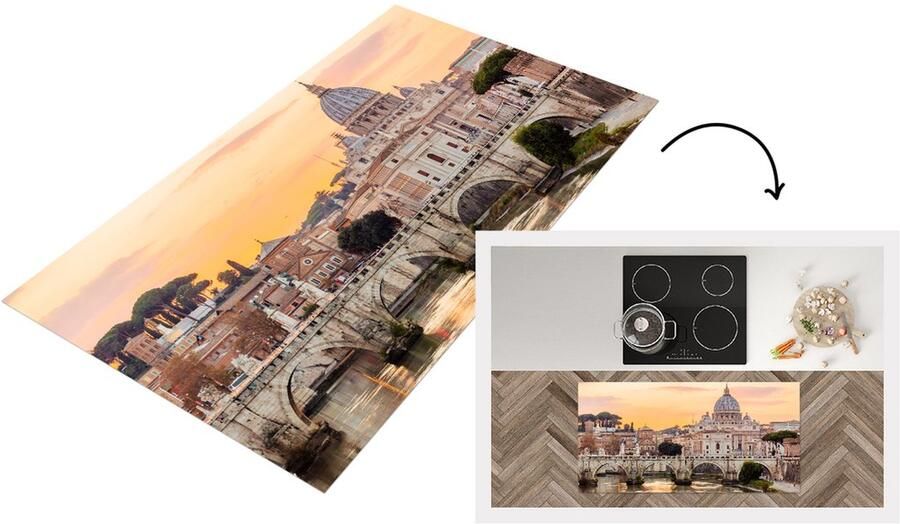 KitchenYeah Keukenloper Loper keuken Italië Skyline Rome 120x60 cm Keukenloper vinyl