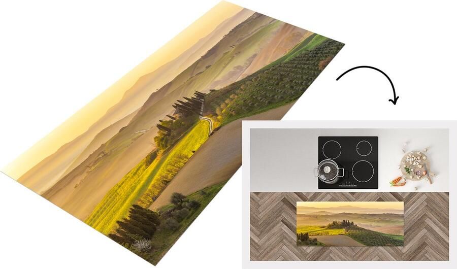 KitchenYeah Keukenloper Loper keuken Toscane Heuvels Landschap 120x50 cm Keukenloper vinyl