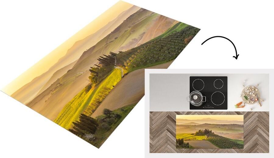 KitchenYeah Keukenloper Loper keuken Toscane Heuvels Landschap 120x60 cm Keukenloper vinyl