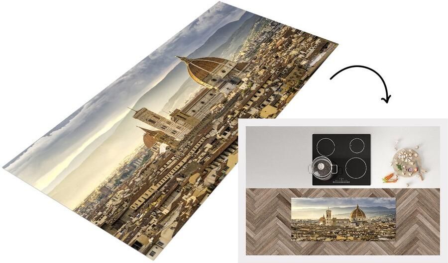 KitchenYeah Keukenloper Loper keuken Italië Zonsondergang Florence 120x50 cm Keukenloper vinyl