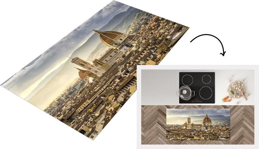 KitchenYeah Keukenloper Loper keuken Italië Zonsondergang Florence 120x60 cm Keukenloper vinyl